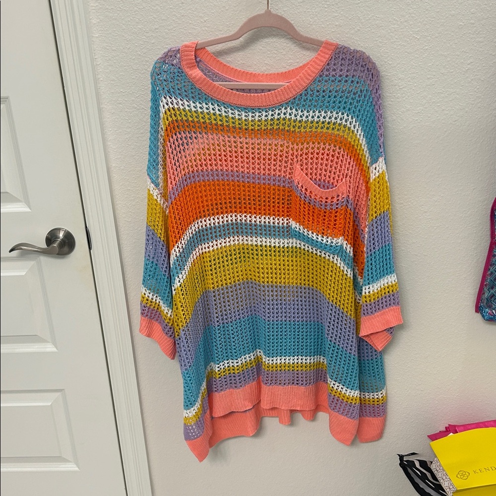 Colorful Striped Knit Sweater